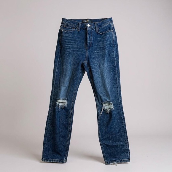 Ayr Yes Yes Yes High Rise Distressed Straight Leg Jeans